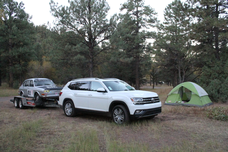 The nearest campsite is just barely visible through the trees.